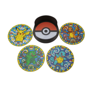 Sottobicchieri Pokémon Stile Mosaico – Set e Kit Completi – Stampa 3D
